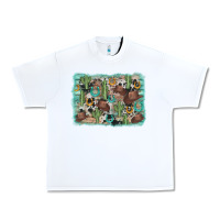 White cactus cowboy hat background Urban Heavy Tee - AdoDesignShop