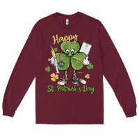 Burgundy happy st. patrick's day Long Sleeve Tee - MaliasSmallBusiness