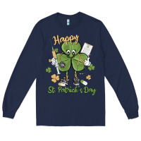 Navy happy st. patrick's day Long Sleeve Tee - MaliasSmallBusiness