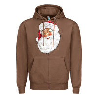 Chestnut Santa Zipper Hoodie - NancyCooperArtShop