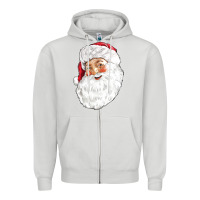 Dove Grey Santa Zipper Hoodie - NancyCooperArtShop