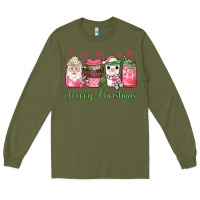 Army Green pink  merry christmas coffee Long Sleeve Tee - JahusDesignShop