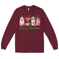 Burgundy pink  merry christmas coffee Long Sleeve Tee - JahusDesignShop