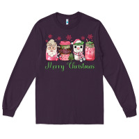 Plum pink  merry christmas coffee Long Sleeve Tee - JahusDesignShop