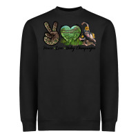 Black Leopard Peace Love Baby Chimpanzee Heavyweight Sweatshirt - LillyAllenDesigns