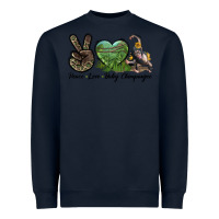 Navy Leopard Peace Love Baby Chimpanzee Heavyweight Sweatshirt - LillyAllenDesigns