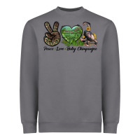 Storm Leopard Peace Love Baby Chimpanzee Heavyweight Sweatshirt - LillyAllenDesigns