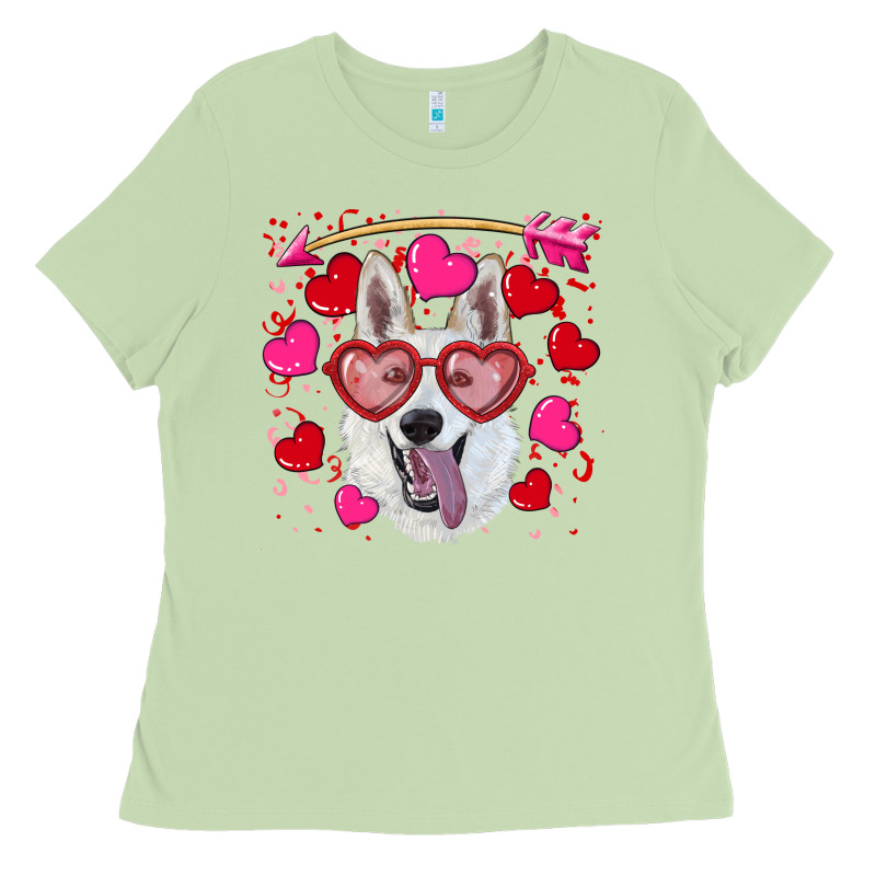 Valentine's Day  White Shepherd Ladies Tee by RanaPortraitStore | Teevron