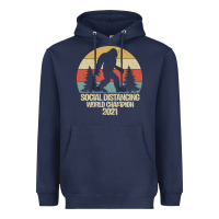 Navy Bigfoot Social Distancing World Champion Heavyweight Hoodie - Bettercallsaul