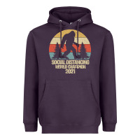 Plum Bigfoot Social Distancing World Champion Heavyweight Hoodie - Bettercallsaul