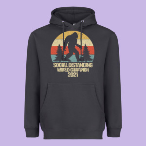 Bigfoot Social Distancing World Champion Heavyweight Hoodie Designed By Bettercallsaul