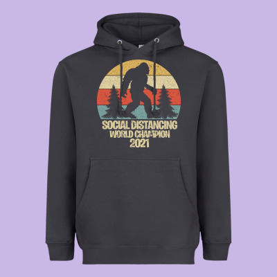 Bigfoot Social Distancing World Champion Heavyweight Hoodie Designed By Bettercallsaul