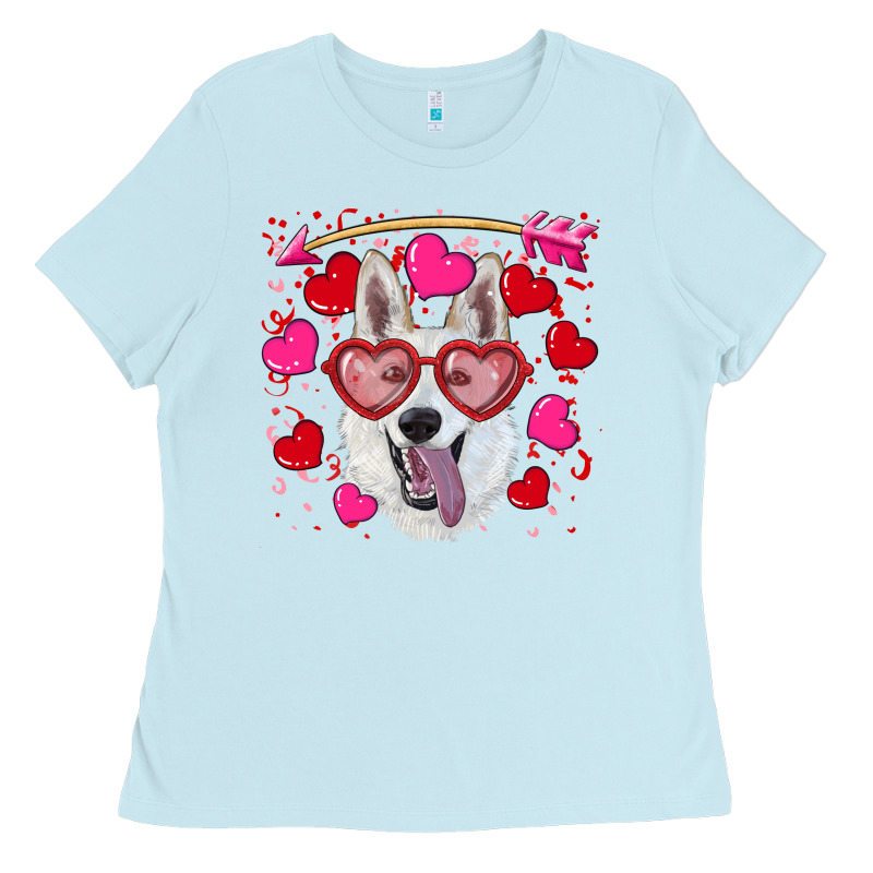Valentine's Day  White Shepherd Ladies Tee by RanaPortraitStore | Teevron
