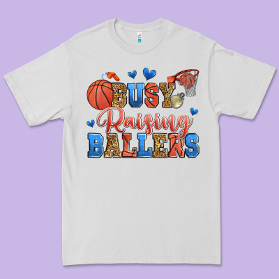 Busy Raising Ballers Basketball Premium Tee Designed By Zillion Design Studio