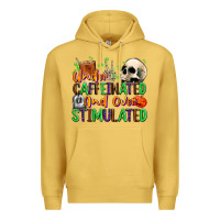 Antique Gold Under Caffeinated and Over Stimulated Premium Hoodie - texasbilliewilder
