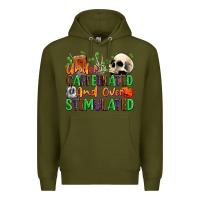 Army Green Under Caffeinated and Over Stimulated Premium Hoodie - texasbilliewilder