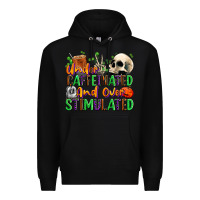 Black Under Caffeinated and Over Stimulated Premium Hoodie - texasbilliewilder