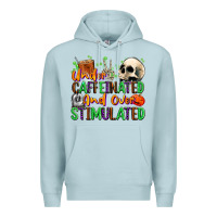 Blue Mist Under Caffeinated and Over Stimulated Premium Hoodie - texasbilliewilder