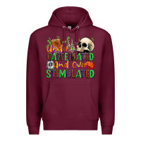 Burgundy Under Caffeinated and Over Stimulated Premium Hoodie - texasbilliewilder