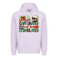 Lilac Under Caffeinated and Over Stimulated Premium Hoodie - texasbilliewilder
