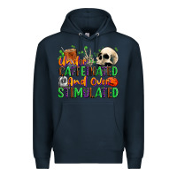 Navy Under Caffeinated and Over Stimulated Premium Hoodie - texasbilliewilder