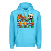 Ocean Blue Under Caffeinated and Over Stimulated Premium Hoodie - texasbilliewilder