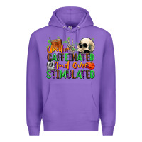 Purple Under Caffeinated and Over Stimulated Premium Hoodie - texasbilliewilder