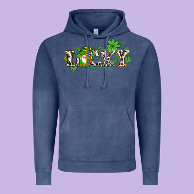 Lucky With Gnome And  Shamrocks Vintage Hoodie Designed By Adodesignshop