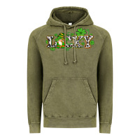 Vintage Olive lucky with gnome and  shamrocks Vintage Hoodie - AdoDesignShop