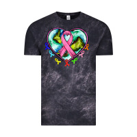 Cloud Black heart earth and cancer ribbon Vintage Tee - AdoDesignShop