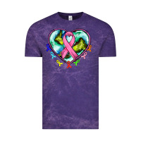 Cloud Purple heart earth and cancer ribbon Vintage Tee - AdoDesignShop