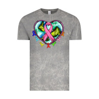 Cloud Rock heart earth and cancer ribbon Vintage Tee - AdoDesignShop