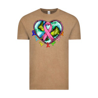 Vintage Coffee heart earth and cancer ribbon Vintage Tee - AdoDesignShop