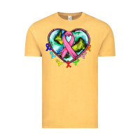 Vintage Mustard heart earth and cancer ribbon Vintage Tee - AdoDesignShop