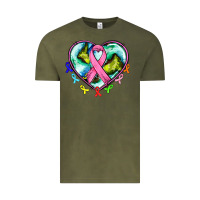 Heart Earth And Cancer Ribbon Vintage Tee | Teevron