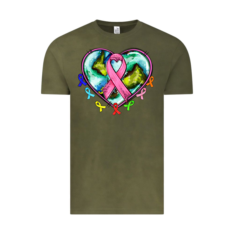 Heart Earth And Cancer Ribbon Vintage Tee by AdoDesignShop | Teevron