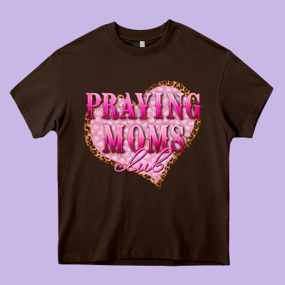 Praying Moms Club Heavy Core Tee Designed By Texasbilliewilder