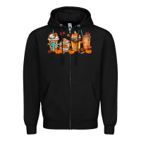 Black give thanks coffee cups Zipper Hoodie - MaliasSmallBusiness