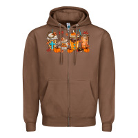 Chestnut give thanks coffee cups Zipper Hoodie - MaliasSmallBusiness