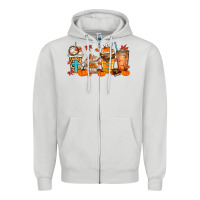 Dove Grey give thanks coffee cups Zipper Hoodie - MaliasSmallBusiness