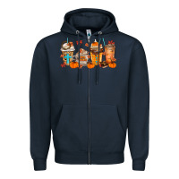 Give Thanks Coffee Cups Zipper Hoodie | Teevron