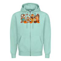 Seafoam give thanks coffee cups Zipper Hoodie - MaliasSmallBusiness