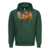 Sports Green give thanks coffee cups Zipper Hoodie - MaliasSmallBusiness