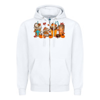 White give thanks coffee cups Zipper Hoodie - MaliasSmallBusiness