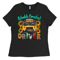 Black worlds greatest school bus driver Ladies Tee - texasbilliewilder