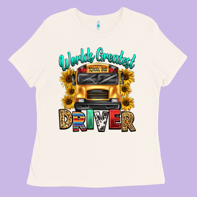 Worlds Greatest School Bus Driver Ladies Tee Designed By Texasbilliewilder