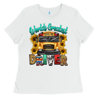 White worlds greatest school bus driver Ladies Tee - texasbilliewilder
