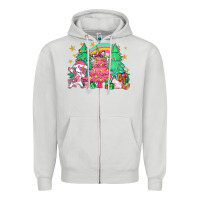 Dove Grey Unicorn Christmas trees Zipper Hoodie - NancyCooperArtShop