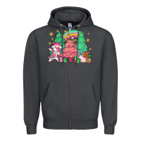 Smoke Unicorn Christmas trees Zipper Hoodie - NancyCooperArtShop