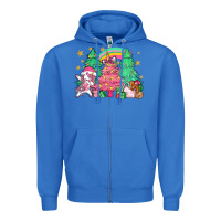 True Royal Unicorn Christmas trees Zipper Hoodie - NancyCooperArtShop
